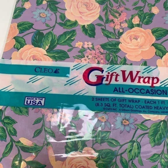 Vintage Gift Wrap Wrapping Paper Cleo Disney Floral set of 2 NIP - Picture 8 of 11